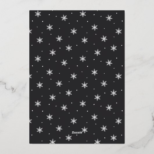 バラ金ゴールドスノーフレーク縁どクリスマスフォト 箔シーズンカード (裏面)