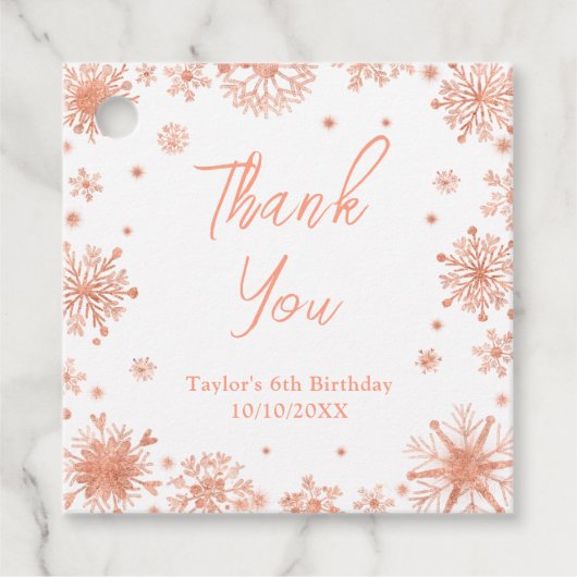 バラ金ゴールドスノーフレーク誕生日サンキューユー フェイバータグ (正面)