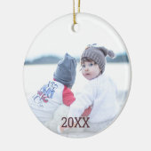 バラ金ゴールドスノーフレーク2面フォトクリスマス セラミックオーナメント (左)