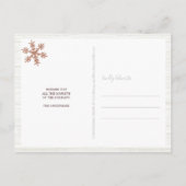 バラ金ゴールドスノーフレーク3写真メリークリスマス ポストカード (裏面)