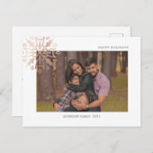 バラ金ゴールドスノーフレーク・ホリデー写真はがき シーズンポストカード (正面/裏面)