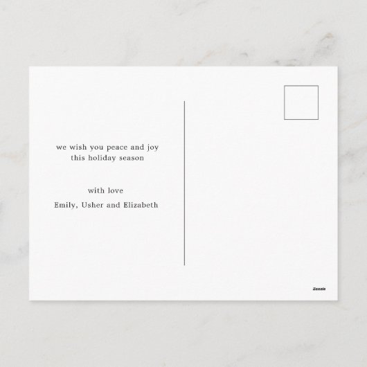 バラ金ゴールドスノーフレーク・ホリデー写真はがき シーズンポストカード (裏面)