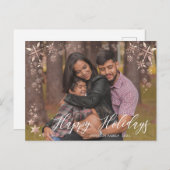 バラ金ゴールドスノーフレーク・ホリデー写真はがき シーズンポストカード (正面/裏面)