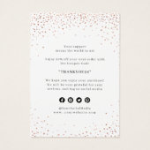 バラ金ゴールドスノーフレークChristmas Thank You Insert (裏面)
