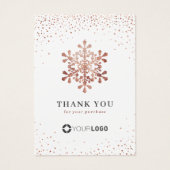 バラ金ゴールドスノーフレークChristmas Thank You Insert (正面)