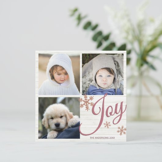 バラ金ゴールドスノーフレークJoy Script 3フォトコラージュ シーズンカード (スタンド正面)