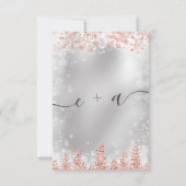 バラ金ゴールドスノー松ネイビー冬rsvp 招待状 (裏面)