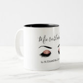 バラ金ゴールドスパークリーグリッターモダンマイクロブレイディング ツートーンマグカップ (正面左)