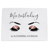 バラ金ゴールドスパークリーグリッターモダンマイクロブレイディング ラージペーパーバッグ (正面)