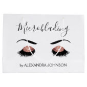 バラ金ゴールドスパークリーグリッターモダンマイクロブレイディング ラージペーパーバッグ (裏面)