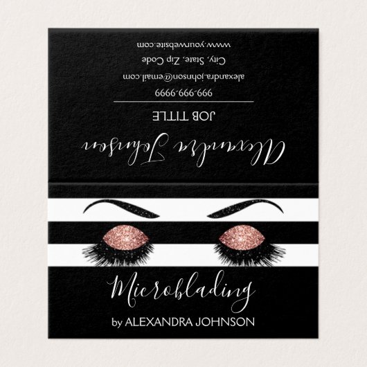 バラ金ゴールドスパークリーグリッターモダンマイクロブレイディング 名刺 (外部フラット)