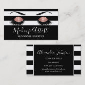 バラ金ゴールドスパークリーグリッターモダンメイクアップアーティスト 名刺 (正面/裏面)