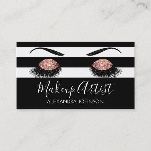 バラ金ゴールドスパークリーグリッターモダンメイクアップアーティスト 名刺 (正面)