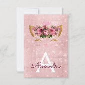 バラ金ゴールドスパークルキットンガーリーバースデーパーティー 招待状 (正面)