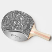 バラ金ゴールドスパークルグラムきらきら光るメパーソナライズされたタル 卓球ラケット (横)