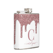 バラ金ゴールドスパークルグラムグリッタードリップスモノグラム フラスク (右)