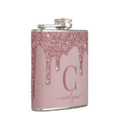 バラ金ゴールドスパークルグラムグリッタードリップスモノグラム フラスク (右)