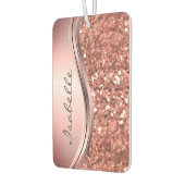 バラ金ゴールドスパークルグラムグリッター金パーソナライズされた属 カーエアーフレッシュナー (左)