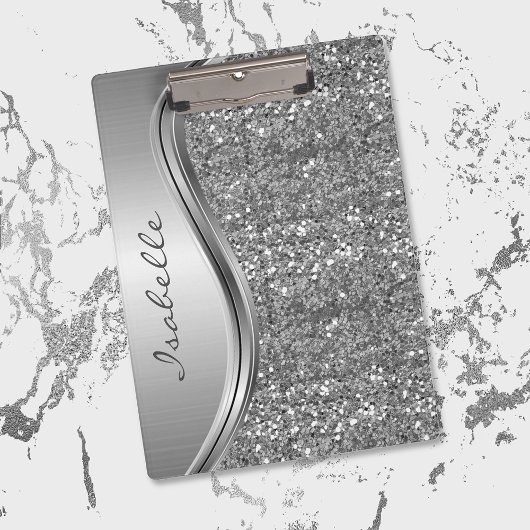 バラ金ゴールドスパークルグラムモノグラパーソナライズされたム クリップボード