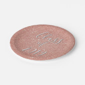 バラ金ゴールドスパークルグリッターの卒業クラス ペーパープレート (アングル)