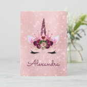 バラ金ゴールドスパークルグリッターガーリーバースデーパーティー 招待状 (スタンド正面)