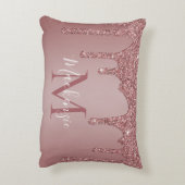 バラ金ゴールドスパークルグリッタードリップスモノグラムベビー アクセントクッション (裏面(縦))