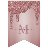 バラ金ゴールドスパークルグリッタードリップスモノグラム誕生日 バンティングフラッグ (第1の旗)