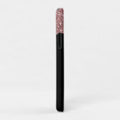 バラ金ゴールドスパークルグリッタードリップスモノグラム | ブラック Case-Mate iPhoneケース (裏面/右)