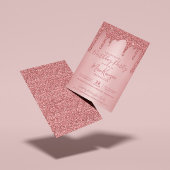 バラ金ゴールドスパークルグリッタードリップズ任意の年の誕生日 招待状