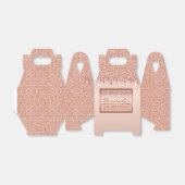 バラ金ゴールドスパークルグリッタードリップ誕生日ギフトボックス フェイバーボックス (折り畳みなし)