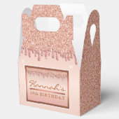 バラ金ゴールドスパークルグリッタードリップ誕生日ギフトボックス フェイバーボックス (オープン)