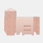 バラ金ゴールドスパークルグリッタードリップ誕生日ギフトボックス フェイバーボックス (折り畳みなし)