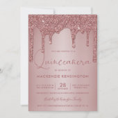 バラ金ゴールドスパークルグリッタードリプスキンセアニラ 招待状 (正面)