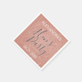 バラ金ゴールドスパークルグリッターヘンズパーティー スタンダードカクテルナプキン (角)