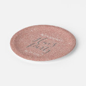 バラ金ゴールドスパークルグリッターヘンズパーティー ペーパープレート (アングル)