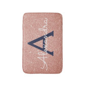 バラ金ゴールドスパークルグリッターモノグラムネーム&イニシャル バスマット (正面縦)