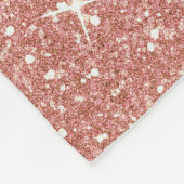 バラ金ゴールドスパークルグリッターモノグラムネーム&イニシャル フリースブランケット (角)