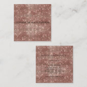 バラ金ゴールドスパークルグリッター美しいスタイリスト スクエア名刺 (正面/裏面)