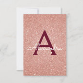 バラ金ゴールドスパークルグリッター40th誕生日パーティー 招待状 (正面)