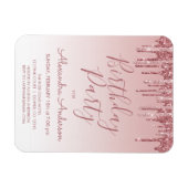 バラ金ゴールドスパークルグリッターanyエイジ誕生日 マグネット (横)