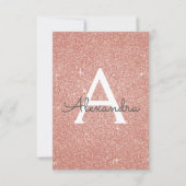 バラ金ゴールドスパークルグリッターSweet sixteen誕生日 招待状 (正面)