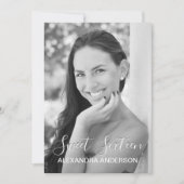 バラ金ゴールドスパークルグリッターSweet sixteen誕生日 招待状 (正面)