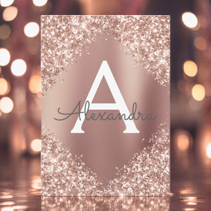 バラ金ゴールドスパークルグリッターSweet sixteen誕生日 招待状