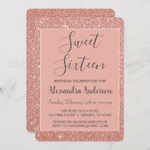 バラ金ゴールドスパークルグリッターSweet sixteen誕生日