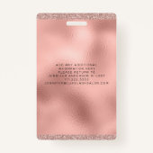 バラ金ゴールドスパークルサロンロゴフォトスタイリストID バッジ (裏面)