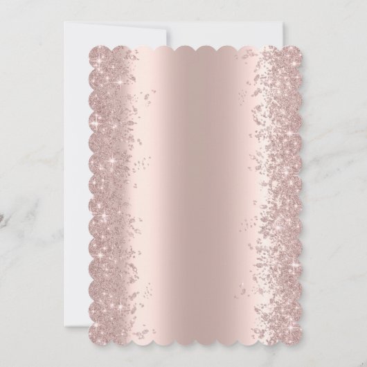 バラ金ゴールドスパークルダイヤモンド18誕生日 招待状 (裏面)