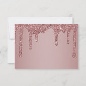 バラ金ゴールドスパークルドリッピンググリッターモノグラム サンキューカード (裏面)