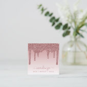 バラ金ゴールドスパークルドリッピンググリッターラグジュアリーグラデーションSq スクエア名刺 (スタンド正面)