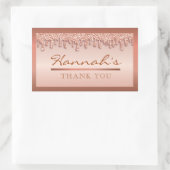 バラ金ゴールドスパークルドリッピードリップベビーシャワーステッカー 長方形シール (バッグ)