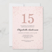 バラ金ゴールドスパークルドレスキンセアニラグリッターピンク 招待状 (裏面)